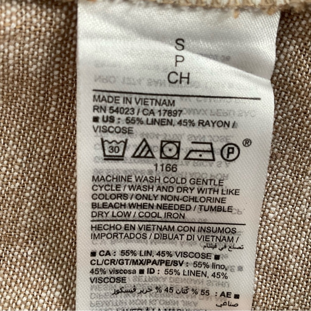 Old Navy Women's Trouser Shorts Sz S Beige Linen Blend Pockets Elastic Back Chic - Picture 8 of 9